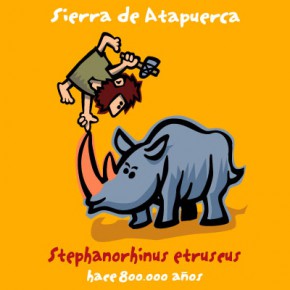 Stephanorhinus etruscus, dibuix per a postal